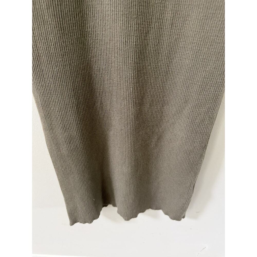 Magaschoni Womens Sleeveless Maxi Dress Size S/P Olive Round Neck Ribbed Casual - Picture 2 of 10